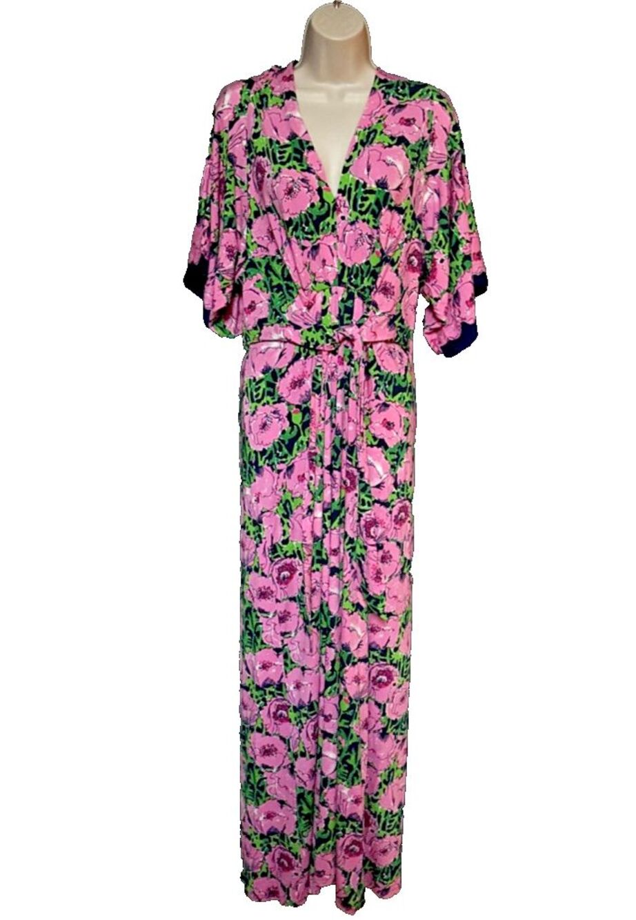 Lilly Pulitzer Wisteria V-Neck Maxi Floral Dress Low Tide Navy Size 10 NWT - Picture 6 of 16